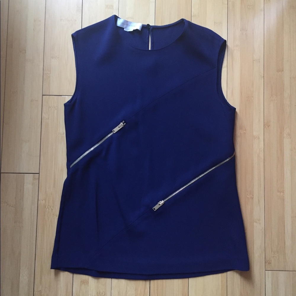 Stella McCartney Blue Top With Gold Zippers